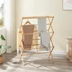 Faltbarer W&auml;schest&auml;nder &rsquo;Grinau&rsquo; Bambus 128 x 72 x 44 cm - Naturbelassen