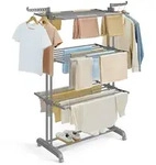 SONGMICS W&auml;schest&auml;nder, Standtrockner 4 Ebenen, mit Rollen, 63,5 x 128 x 173...