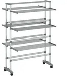 vidaXL W&auml;schest&auml;nder mit Rollen 89x64x129 cm Aluminium - Silber