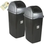 2er Set M&uuml;lleimer Schwingdeckel M&uuml;lleimer K&uuml;che 60l Gro&szlig; Schwingeimer