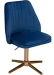 FineBuy Schreibtischstuhl Samt Drehstuhl Blau mit Lehne Schalenstuhl 120 kg