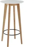 FineBuy Stehtisch Rund 60x110x60 cm Wei&szlig; Bartisch f&uuml;r 4 Personen Moderner...