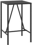 vidaXL Bartisch mit Glasplatte Schwarz 70x70x110 cm Poly Rattan