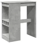 vidaXL Bartisch mit Regal Betongrau 90x47,5x103,5 cm Holzwerkstoff - Grau
