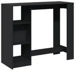 vidaXL Bartisch mit Regal Schwarz 124x46x103,5 cm Holzwerkstoff - Schwarz