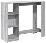 vidaXL Bartisch mit Regal Grau Sonoma 124x46x103,5 cm Holzwerkstoff - Grau