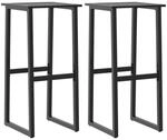 vidaXL Barhocker 2 Stk. Schwarz 38x38x80 cm Pulverbeschichteter Stahl