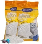 2 x 15 Liter Lyra Pet&reg; White Cat&reg; Katzenstreu Bentonit mit Babypuderduft + 2 M&auml;use