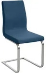 CLP Esszimmerstuhl Belfort STOFF mit robustem Edelstahlgestell blau - Blau