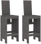 vidaXL Barhocker 2 Stk. Grau 40x42x120 cm Massivholz Kiefer