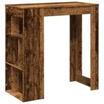 vidaXL Bartisch mit Regal Altholz-Optik 102x50x103,5 cm Holzwerkstoff - Braun