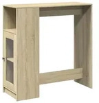 vidaXL Bartisch mit Regal Sonoma-Eiche 101x40x103,5 cm Holzwerkstoff - Braun