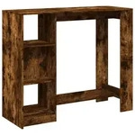 vidaXL Bartisch mit Regal R&auml;uchereiche 124x46x103,5 cm Holzwerkstoff - Braun