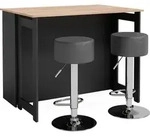 Bartisch-Set Vicco Dominic Goldkraft Eiche/Anthrazit 116 x 37 cm mit 2...