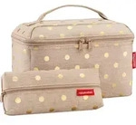 reisenthel beautycase metallic dots coffee Set2 - Beige/Wei&szlig;