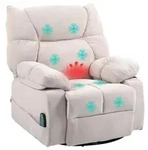 HOMCOM Relaxsessel mit Massagefunktion Fernsehsessel mit W&auml;rmfunktion - Beige