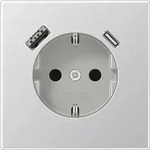 Jung SCHUKO-Steckdose m.USB AL1520-15CA Typ AC - Silber