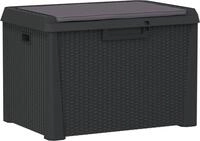 vidaXL Gartentruhe mit Sitzkissen Anthrazit 125 L PP