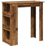 vidaXL Bartisch mit Regal Altholz-Optik 102x50x103,5 cm - Braun