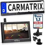 CARMATRIX Solar Funk R&uuml;ckfahrkamera im Kennzeichen mit Monitor R&uuml;ckfahrsystem...