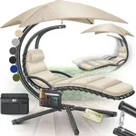KESSER&reg; Schwebeliege mit Sonnenschirm, H&auml;ngeliege , Sonnenliege H200, L194, B100