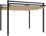 vidaXL Gartenpavillon mit Ausziehbarem Dach Taupe 3x3 m Aluminium