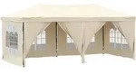 vidaXL Partyzelt Faltbar mit Seitenw&auml;nden Creme 3x6 m