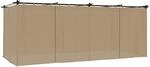 vidaXL Pavillon mit Vorh&auml;ngen Taupe 6x3 m Stahl