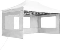 vidaXL Profi-Partyzelt Faltbar mit W&auml;nden Aluminium 4,5&times;3m Wei&szlig;