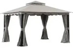 Sunjoy Stoff Pavillon 3x4 STOJ - 336cm x 402cm, grau - Grau/Schwarz