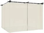 vidaXL Pavillon mit Vorh&auml;ngen Creme 3x3 m Stahl
