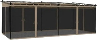 vidaXL 4003916, vidaXL Pavillon mit Netzw&auml;nden Taupe 6x3 m Stahl