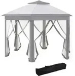 Outsunny Gartenpavillon Faltpavillon 4 x 4 m Pop-Up-Zelt Partyzelt inkl. Tragetasche
