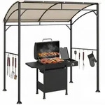 Outsunny Grillpavillon BBQ-Pavillon Grill Pavillon Gartenzelt Flammschutzdach -