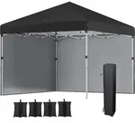 Outsunny Faltpavillon 2,97 x 2,97 m, Gartenpavillon mit Seitenw&auml;nden, Stahl -