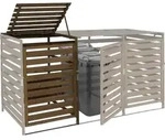 XL 1er-/2er-M&uuml;lltonnenverkleidung Erweiterung MCW-H62, M&uuml;lltonnenbox, 114x67x97cm
