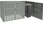 1er WPC-M&uuml;lltonnenverkleidung Erweiterung MCW-J28, M&uuml;lltonnenbox, Metall Holzoptik 