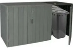 XL 1er-/2er-WPC-M&uuml;lltonnenverkleidung Erweiterung MCW-J28, Premium M&uuml;lltonnenbox,