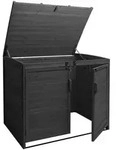 XL 2er-/4er-M&uuml;lltonnenverkleidung MCW-H75b, M&uuml;lltonnenbox, erweiterbar