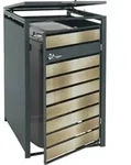 1er M&uuml;lltonnenverkleidung MCW-J81, M&uuml;lltonnenbox, erweiterbar, Metall 32kg,