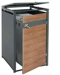 1er M&uuml;lltonnenverkleidung MCW-J82, M&uuml;lltonnenbox, erweiterbar, Metall 32kg,