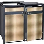 2er M&uuml;lltonnenverkleidung MCW-J82, M&uuml;lltonnenbox, erweiterbar, Metall 50kg,