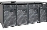 4er M&uuml;lltonnenverkleidung MCW-J82, M&uuml;lltonnenbox, erweiterbar, Metall 100kg,