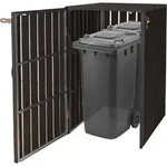 XL 1er-/2er-WPC-M&uuml;lltonnenverkleidung MCW-J28, M&uuml;lltonnenbox, Metall...