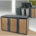 ML-Design M&uuml;lltonnenbox 3er f&uuml;r 3 Tonnen 240L 200x80x116,3 cm