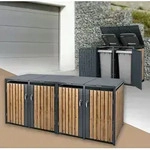 ML-Design M&uuml;lltonnenbox 4er f&uuml;r 4 Tonnen 240L 264x80x116,3 cm