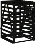 vidaXL M&uuml;lltonnenbox Schwarz 84x90x128,5 cm Massivholz Kiefer - Schwarz