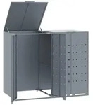 vidaXL M&uuml;lltonnenbox f&uuml;r 2 Tonnen Grau 138x79x117 cm Stahl - Grau