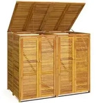 vidaXL M&uuml;lltonnenbox f&uuml;r 2 Tonnen 140x89x117 cm Massivholz Akazie - Braun