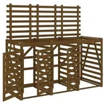 vidaXL M&uuml;lltonnenbox f&uuml;r 3 Tonnen Honigbraun Massivholz Kiefer - Braun